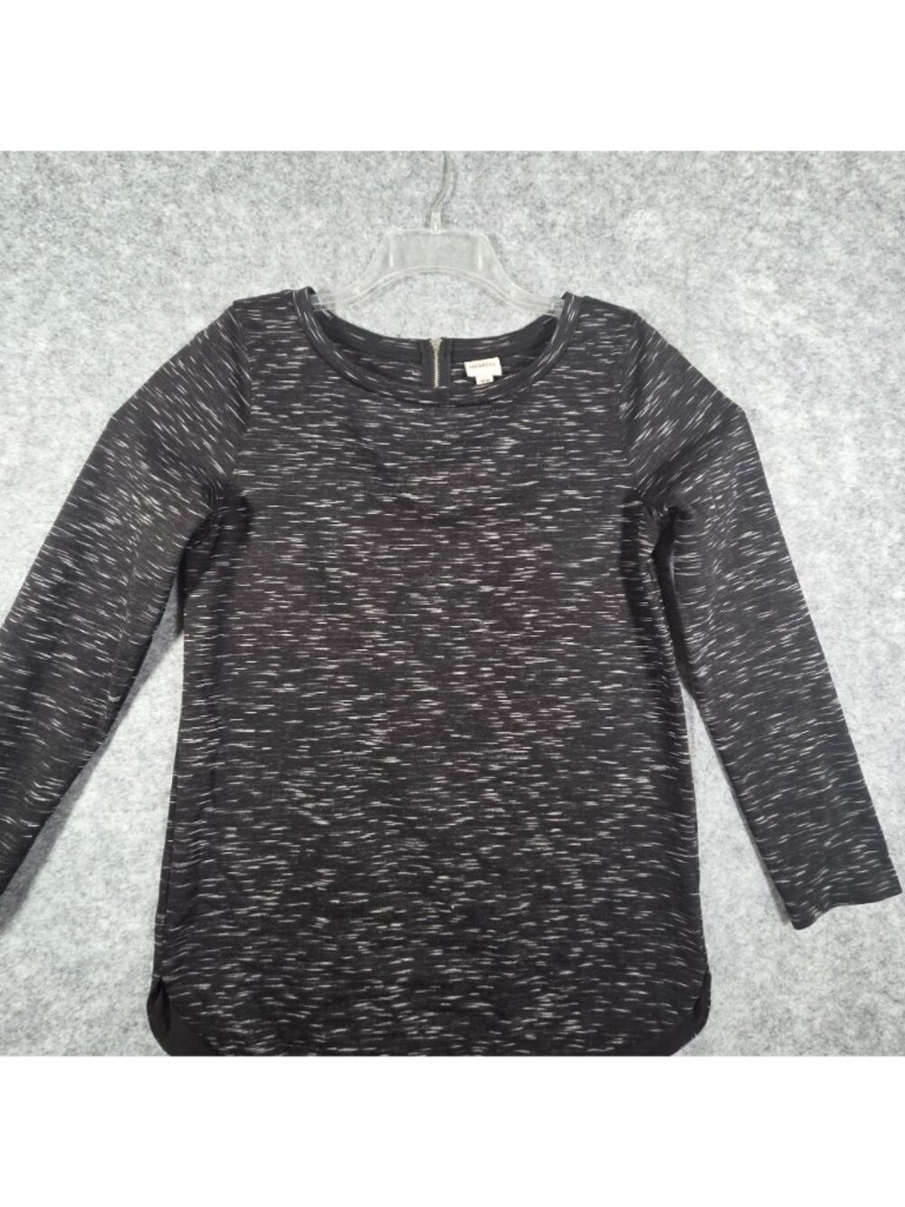 Merona Knit Tunic Top Long Sleeve Top Black Women's Size M Casual Pullover - Picture 2 of 8